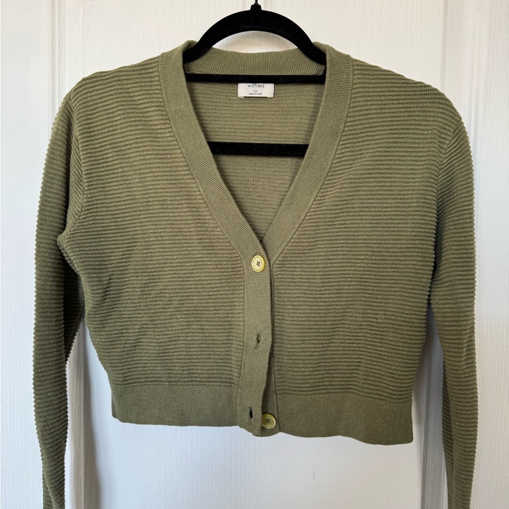 Wilfred Olive Green Ribbed Women's Sweater
